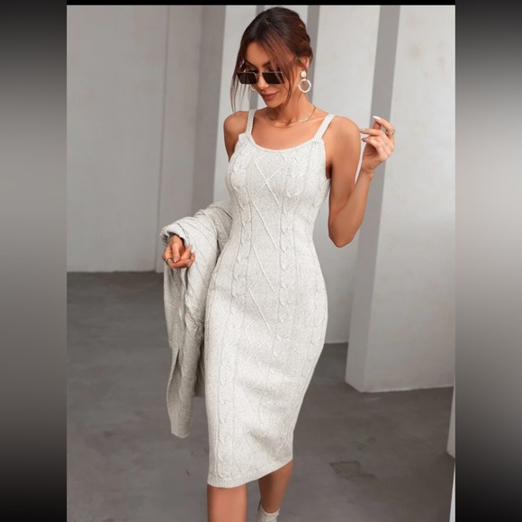 SHEIN cable knit sweater dress and cardigan - Picture 4 of 10